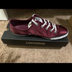 Burgundy Satin Converse